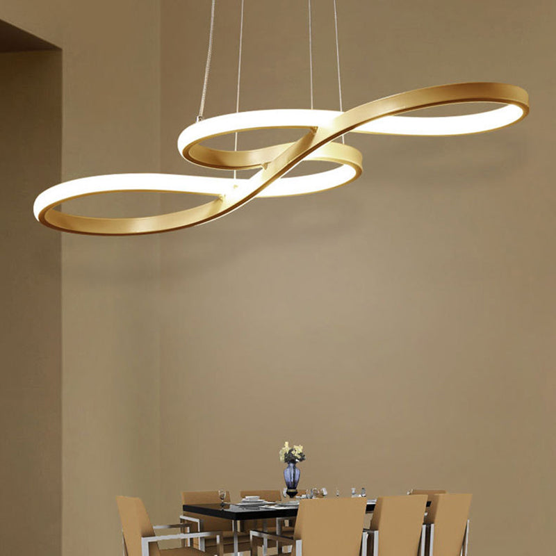 Modern Twisting Chandelier Pendant Light Metal Suspended Lighting Fixture for Restaurant