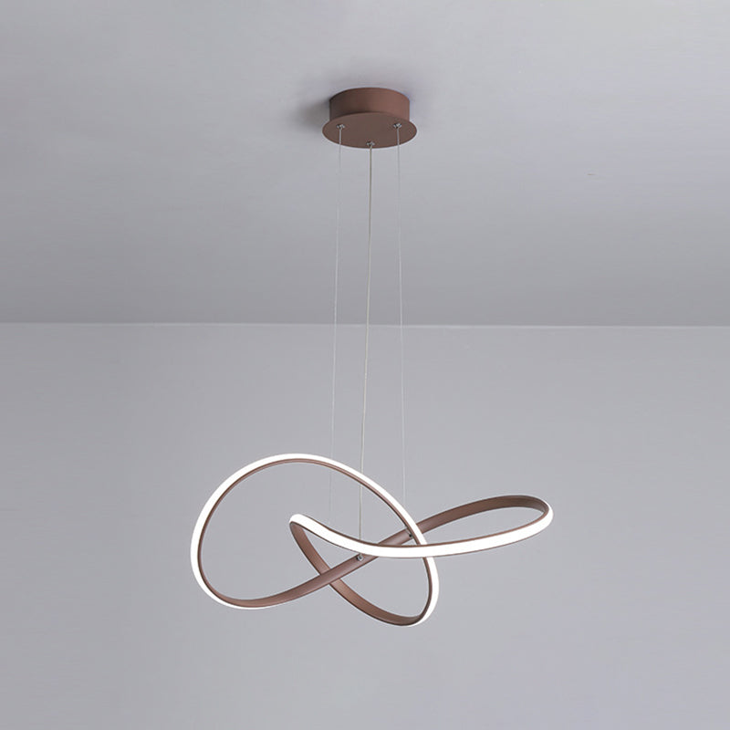 Lampadino intrecciato ultra-moderno illuminazione in metallo semplicità lampadario appeso per soggiorno