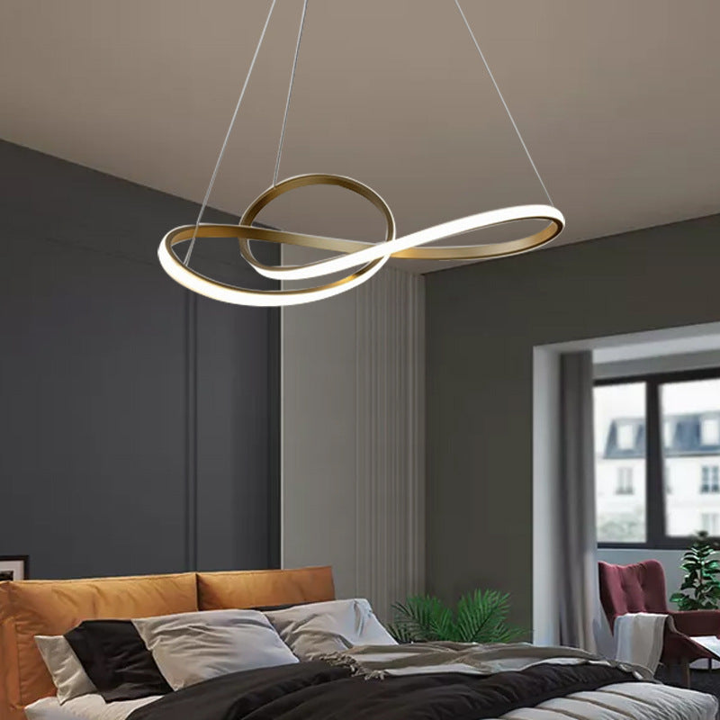 Contemporary Twisted Minimalism Chandelier Lighting Fixtures Metal Hanging Light for Living Room