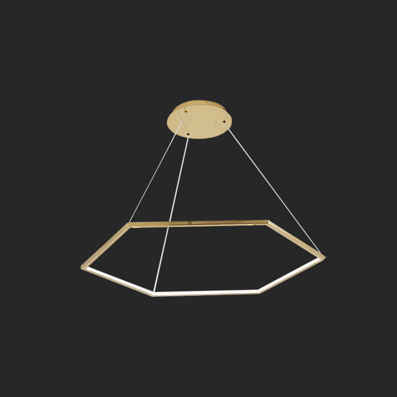 Fun di illuminazione a sospensione metallica geometrica ultra-moderna per soggiorno per soggiorno