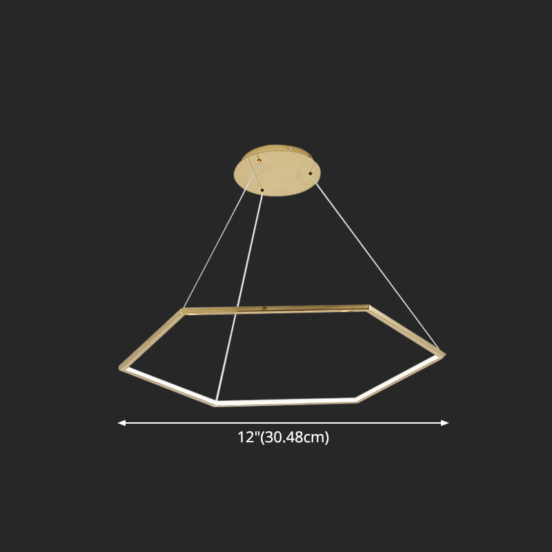 Ultra-modern Geometric Chandelier Metallic Suspended Lighting Fixture for Living Room