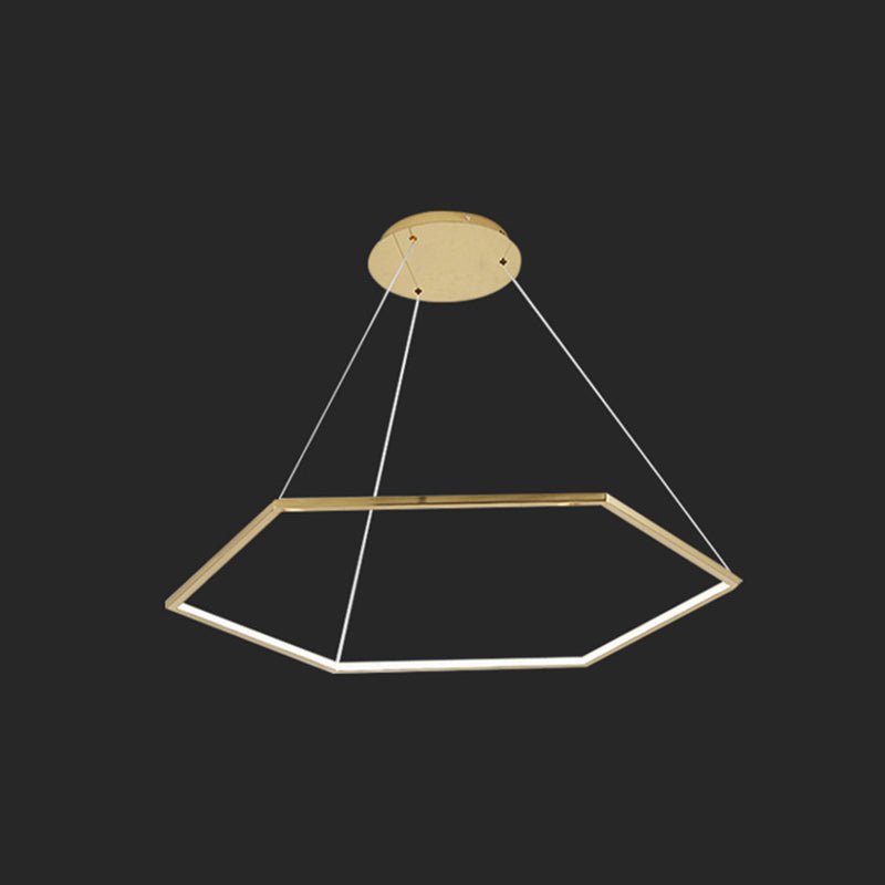 Ultra-modern Geometric Chandelier Metallic Suspended Lighting Fixture for Living Room