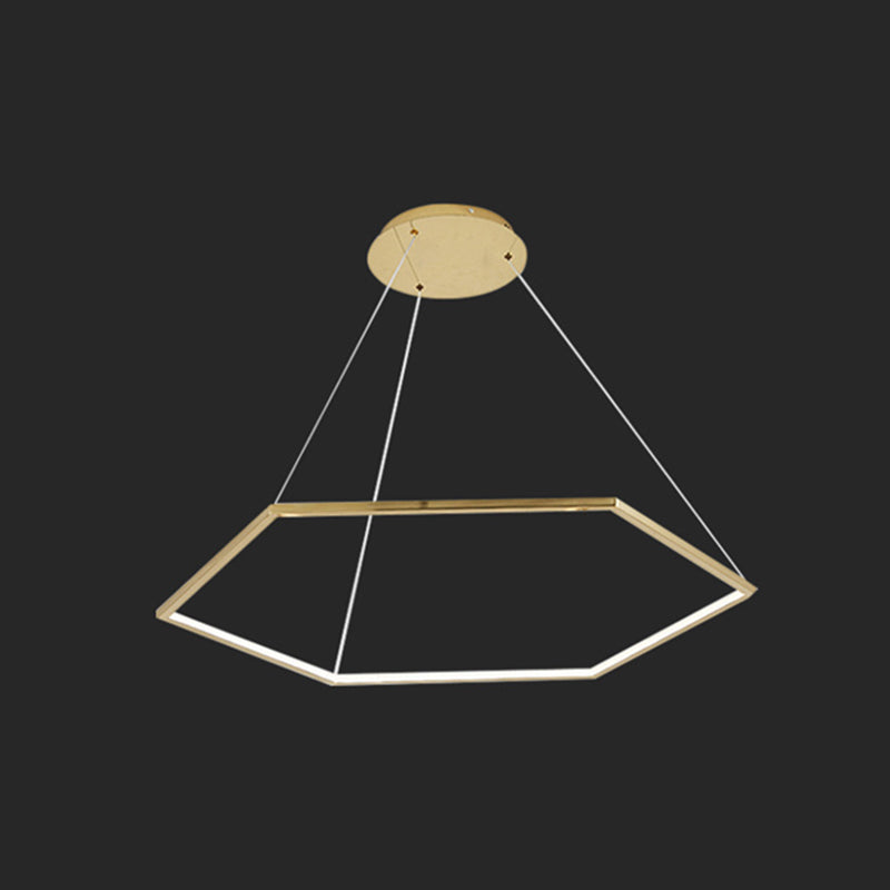 Ultra-modern Geometric Chandelier Metallic Suspended Lighting Fixture for Living Room