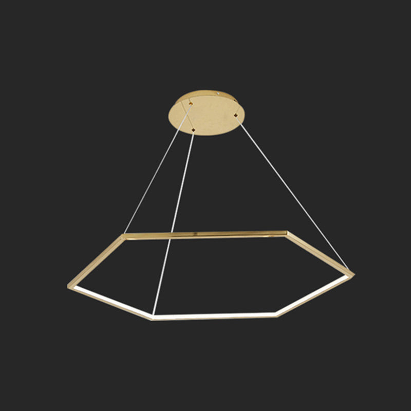 Ultra-modern Geometric Chandelier Metallic Suspended Lighting Fixture for Living Room
