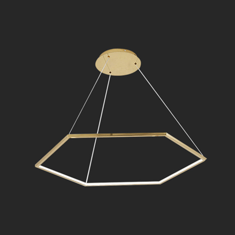 Ultra-modern Geometric Chandelier Metallic Suspended Lighting Fixture for Living Room