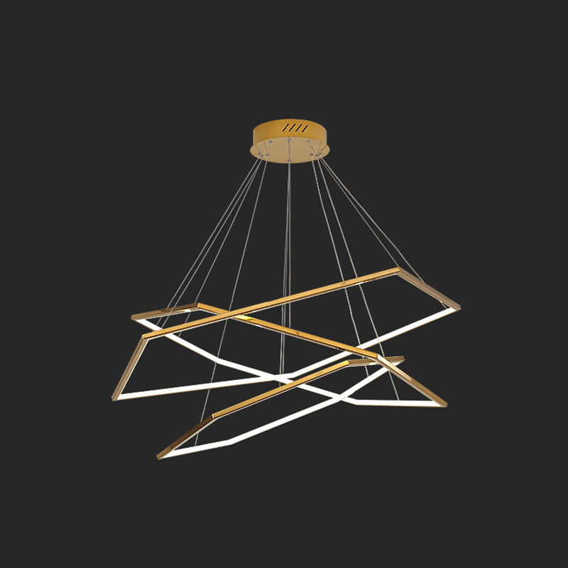 Fun di illuminazione a sospensione metallica geometrica ultra-moderna per soggiorno per soggiorno