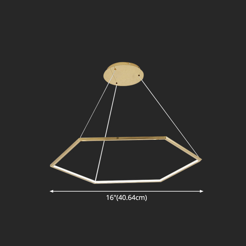 Ultra-modern Geometric Chandelier Metallic Suspended Lighting Fixture for Living Room