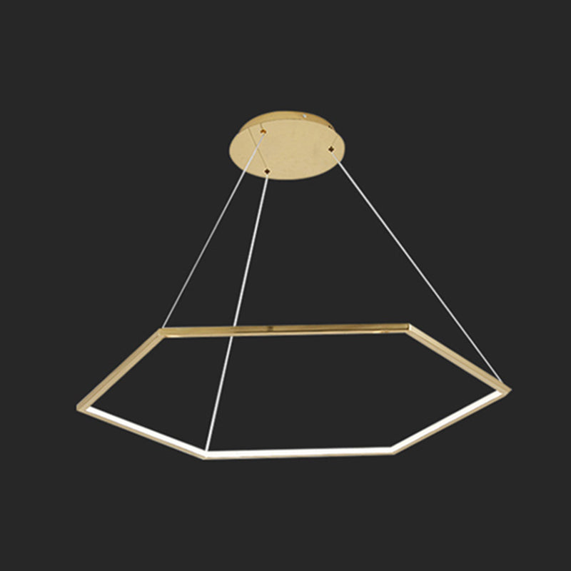 Ultra-modern Geometric Chandelier Metallic Suspended Lighting Fixture for Living Room