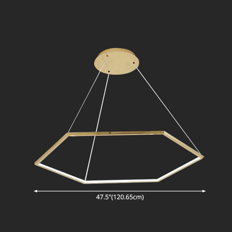 Ultra-modern Geometric Chandelier Metallic Suspended Lighting Fixture for Living Room