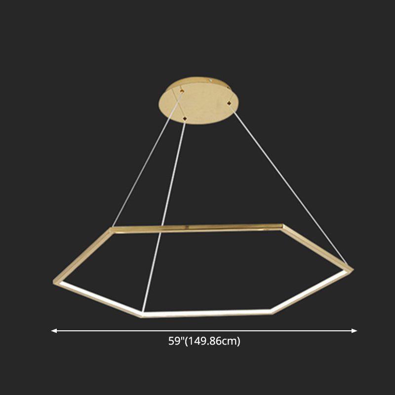 Fun di illuminazione a sospensione metallica geometrica ultra-moderna per soggiorno per soggiorno