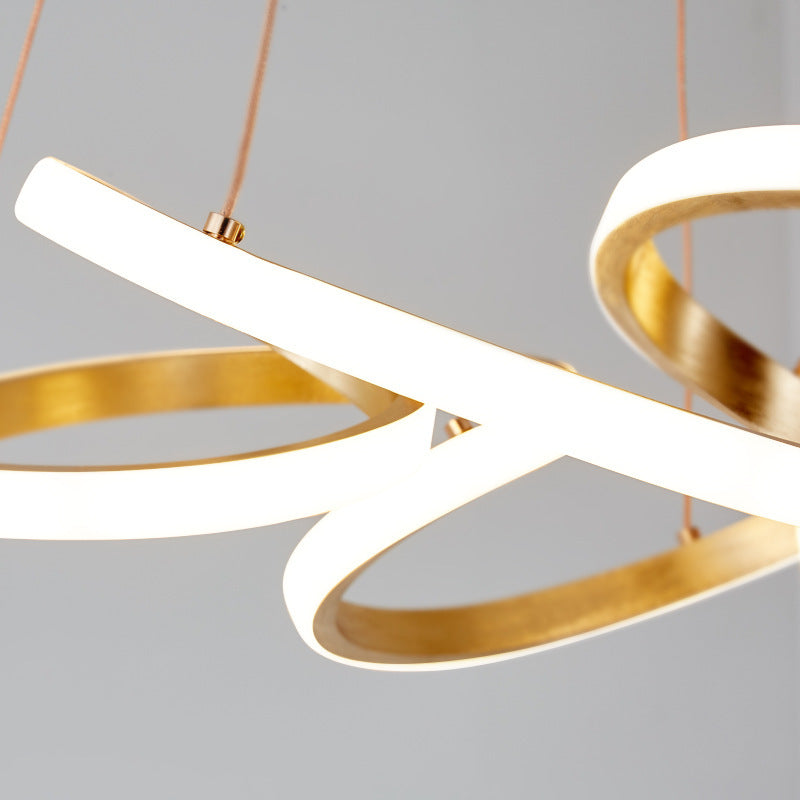 Modern Twisted Lample Twisted Lights Metal Suspension Light per ristorante con cavo sospeso