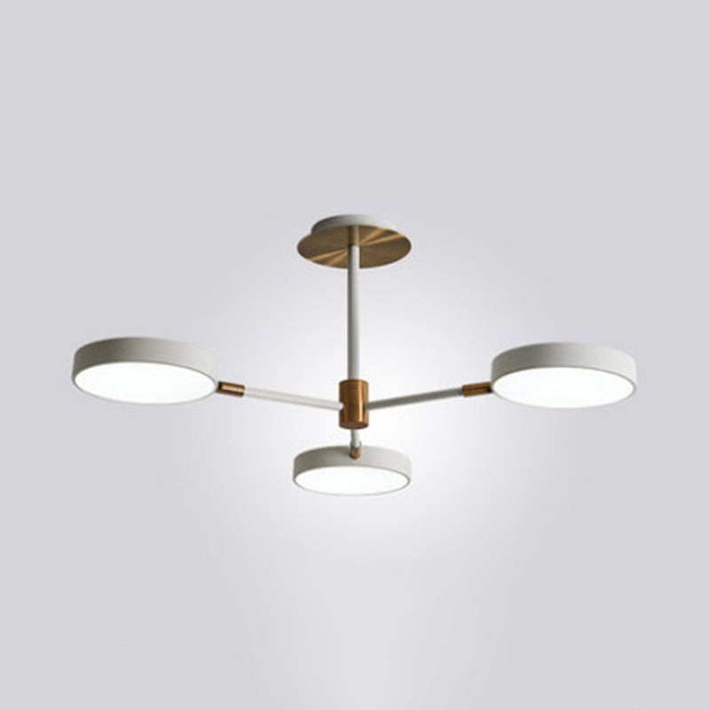 Ultra-modern Rotating Chandelier Light Fixtures Metallic Hanging Ceiling Light for Living Room