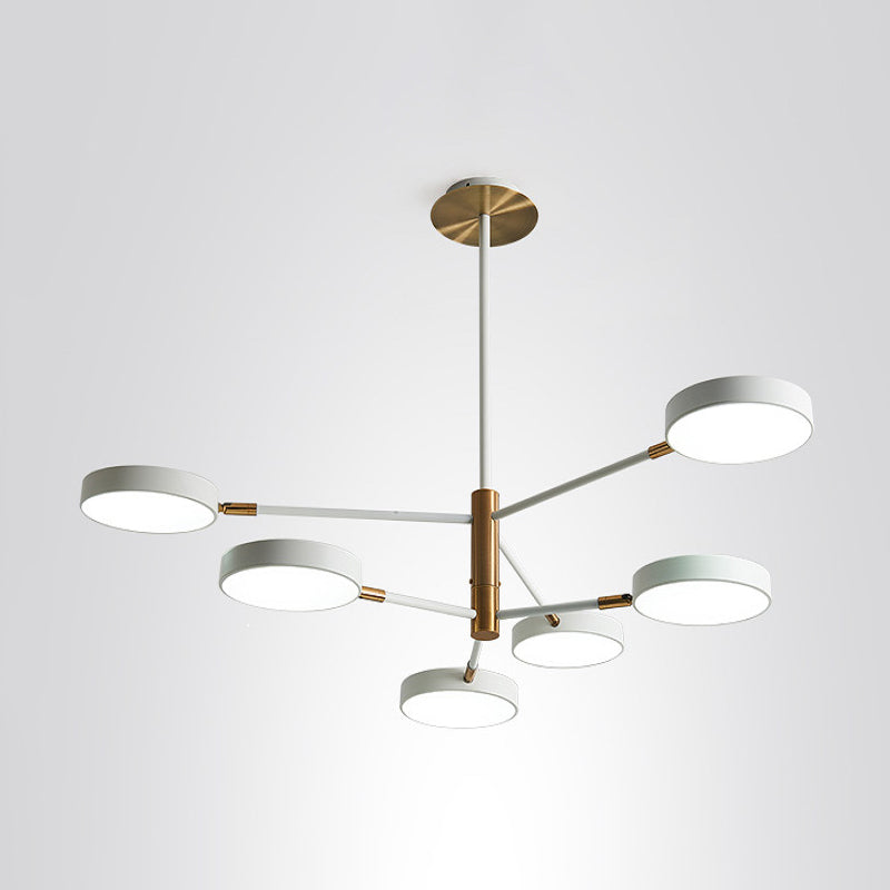 Ultra-modern Rotating Chandelier Light Fixtures Metallic Hanging Ceiling Light for Living Room
