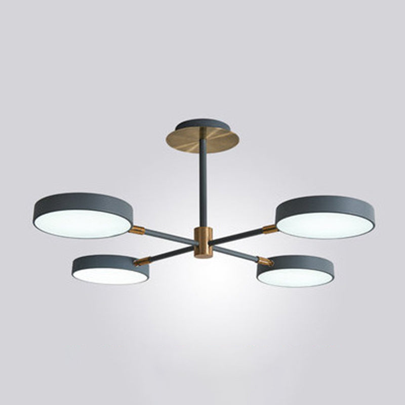 Ultra-modern Rotating Chandelier Light Fixtures Metallic Hanging Ceiling Light for Living Room