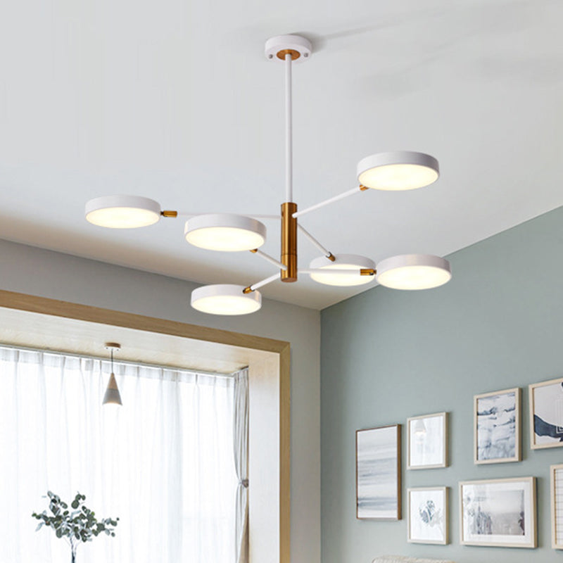 Ultra-modern Rotating Chandelier Light Fixtures Metallic Hanging Ceiling Light for Living Room