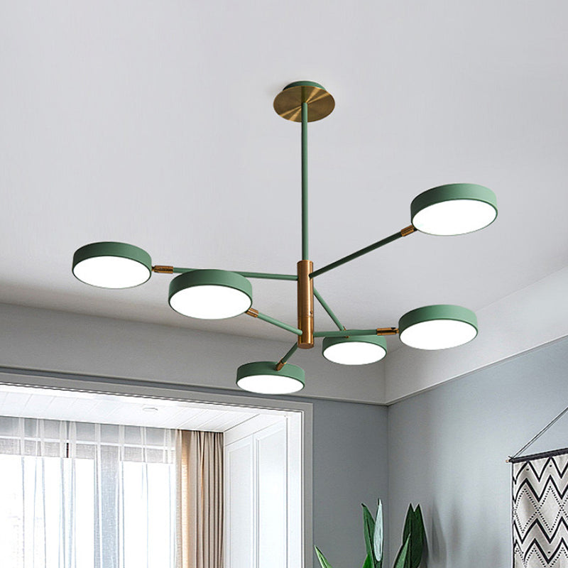 Ultra-modern Rotating Chandelier Light Fixtures Metallic Hanging Ceiling Light for Living Room