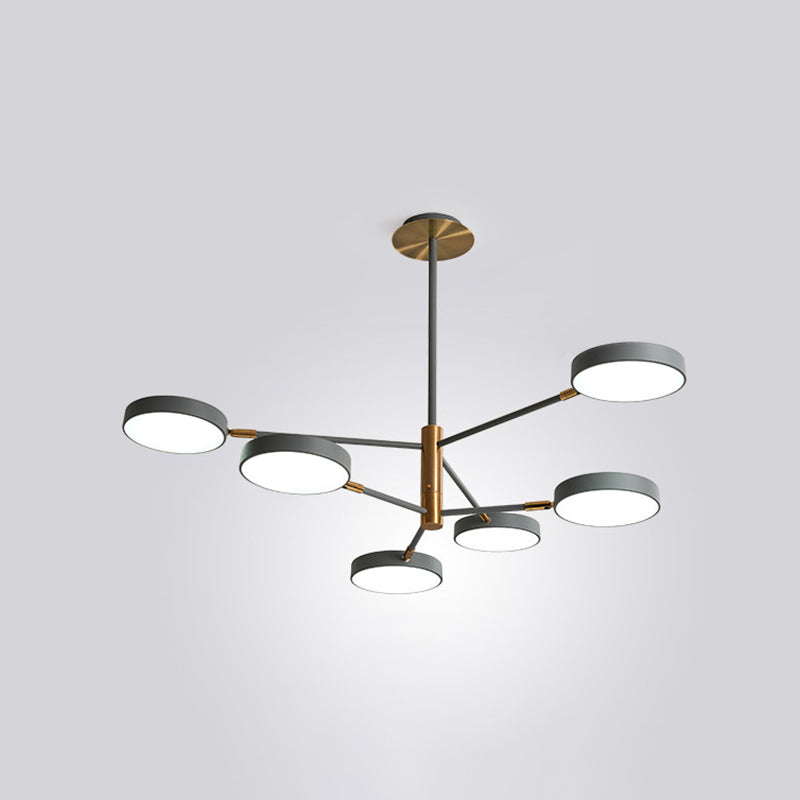 Ultra-modern Rotating Chandelier Light Fixtures Metallic Hanging Ceiling Light for Living Room