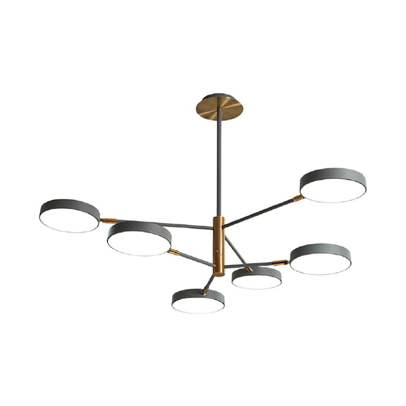 Ultra-modern Rotating Chandelier Light Fixtures Metallic Hanging Ceiling Light for Living Room