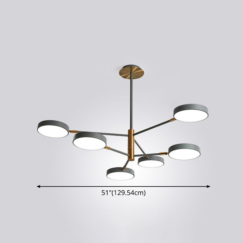 Ultra-modern Rotating Chandelier Light Fixtures Metallic Hanging Ceiling Light for Living Room