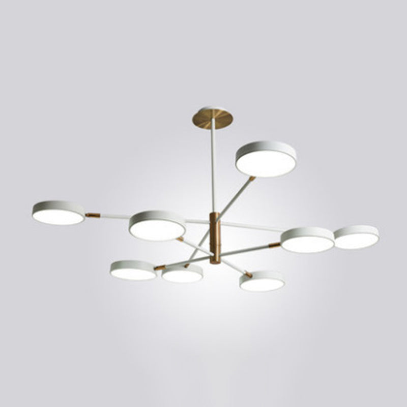 Ultra-modern Rotating Chandelier Light Fixtures Metallic Hanging Ceiling Light for Living Room