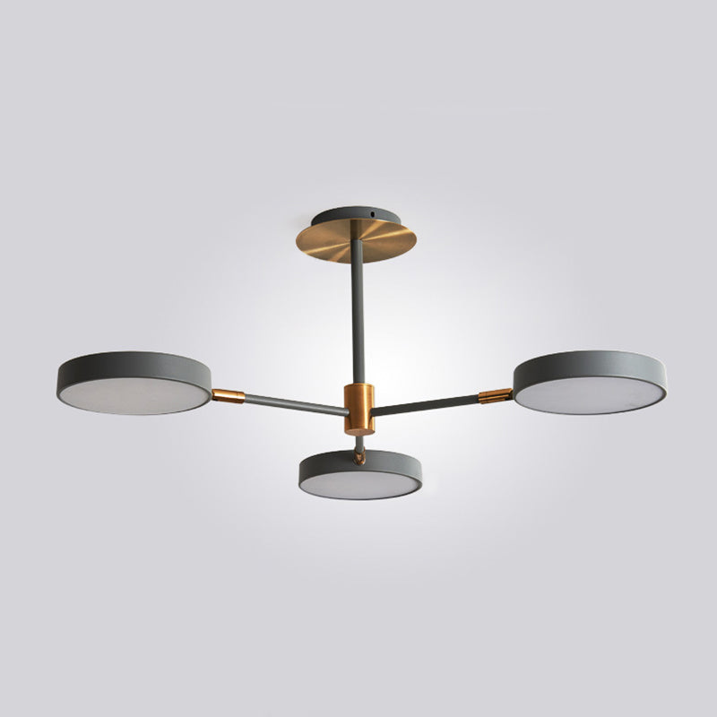 Ultra-modern Rotating Chandelier Light Fixtures Metallic Hanging Ceiling Light for Living Room