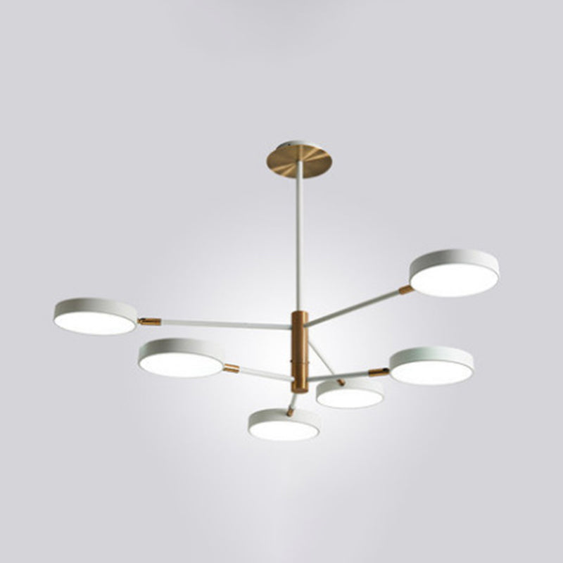 Ultra-modern Rotating Chandelier Light Fixtures Metallic Hanging Ceiling Light for Living Room