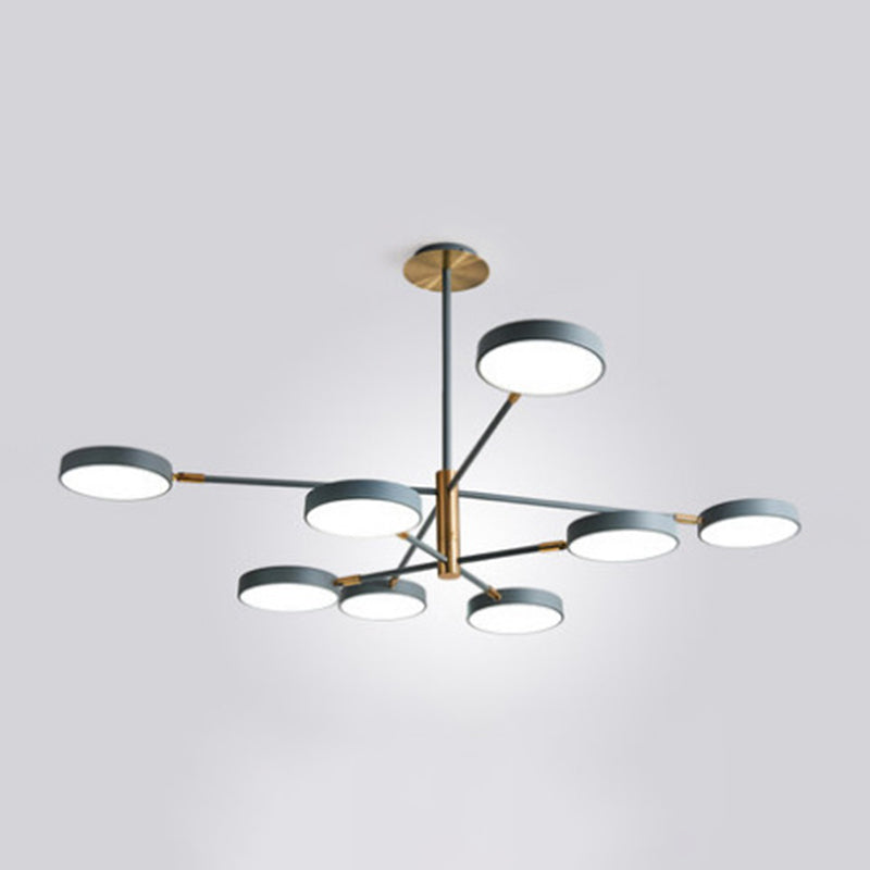 Ultra-modern Rotating Chandelier Light Fixtures Metallic Hanging Ceiling Light for Living Room