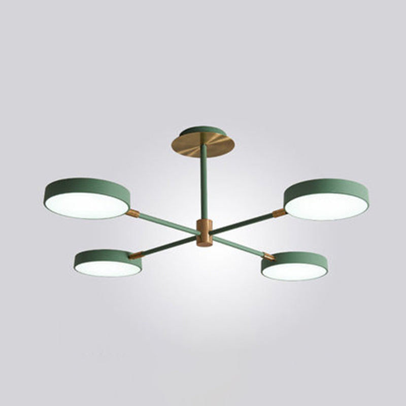 Ultra-modern Rotating Chandelier Light Fixtures Metallic Hanging Ceiling Light for Living Room