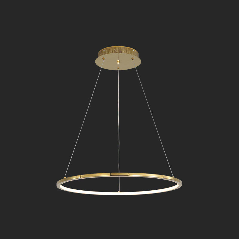 Contemporary Orbicular Chandelier Lamp Metallic Simplicity Hanging Lamp Kit for Living Room