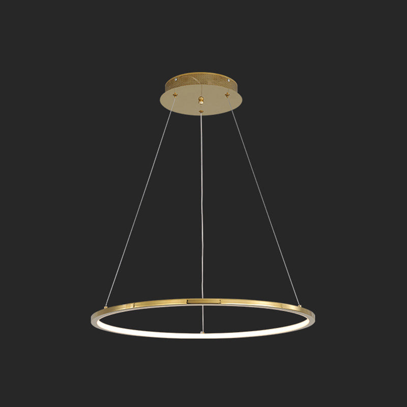 Contemporary Orbicular Chandelier Lamp Metallic Simplicity Hanging Lamp Kit for Living Room