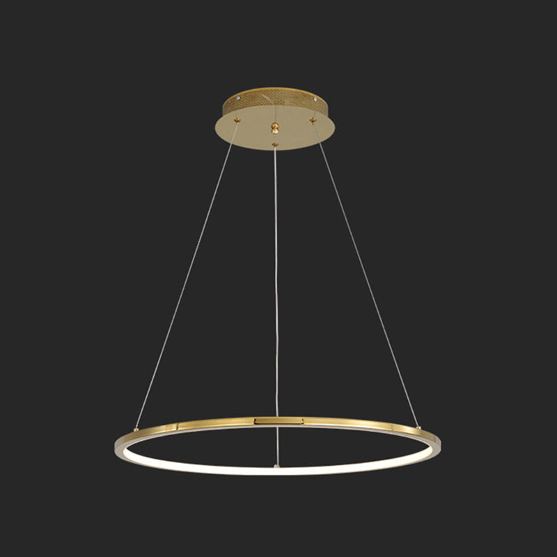 Contemporary Orbicular Chandelier Lamp Metallic Simplicity Hanging Lamp Kit for Living Room