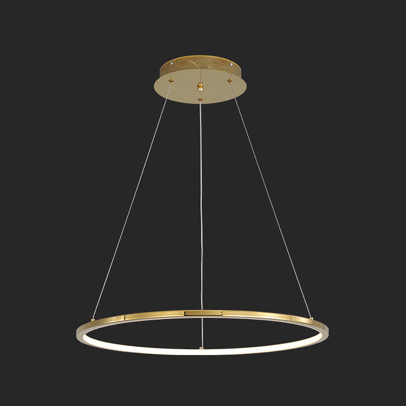 Contemporary Orbicular Chandelier Lamp Metallic Simplicity Hanging Lamp Kit for Living Room