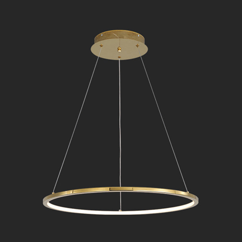 Contemporary Orbicular Chandelier Lamp Metallic Simplicity Hanging Lamp Kit for Living Room
