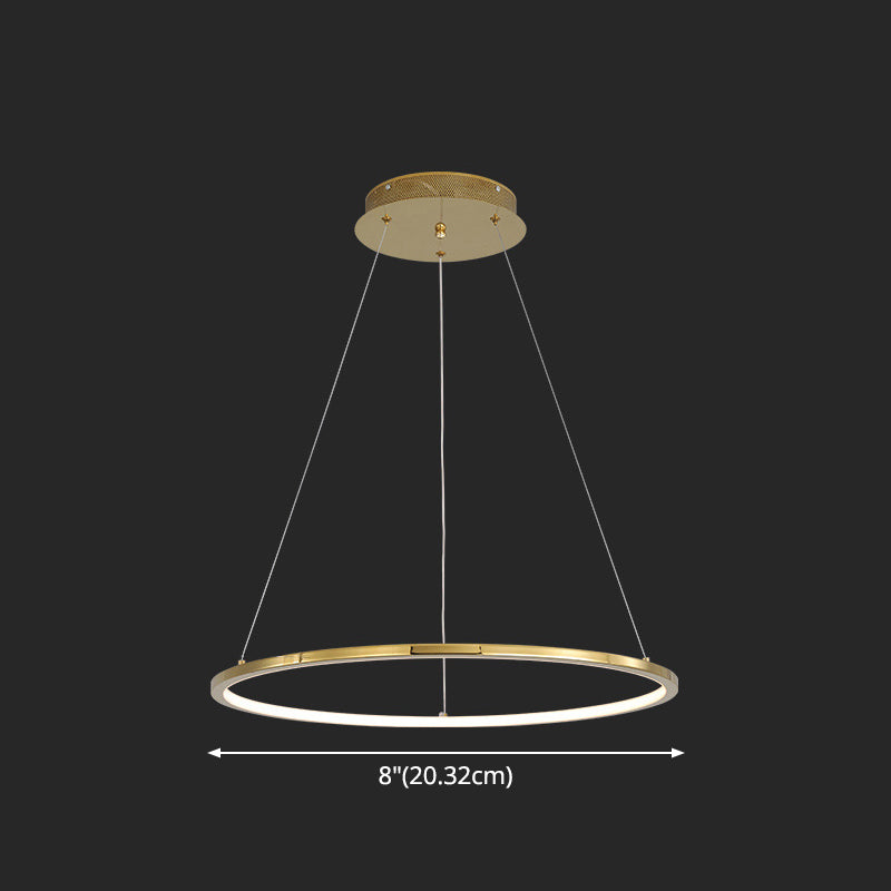 Contemporary Orbicular Chandelier Lamp Metallic Simplicity Hanging Lamp Kit for Living Room