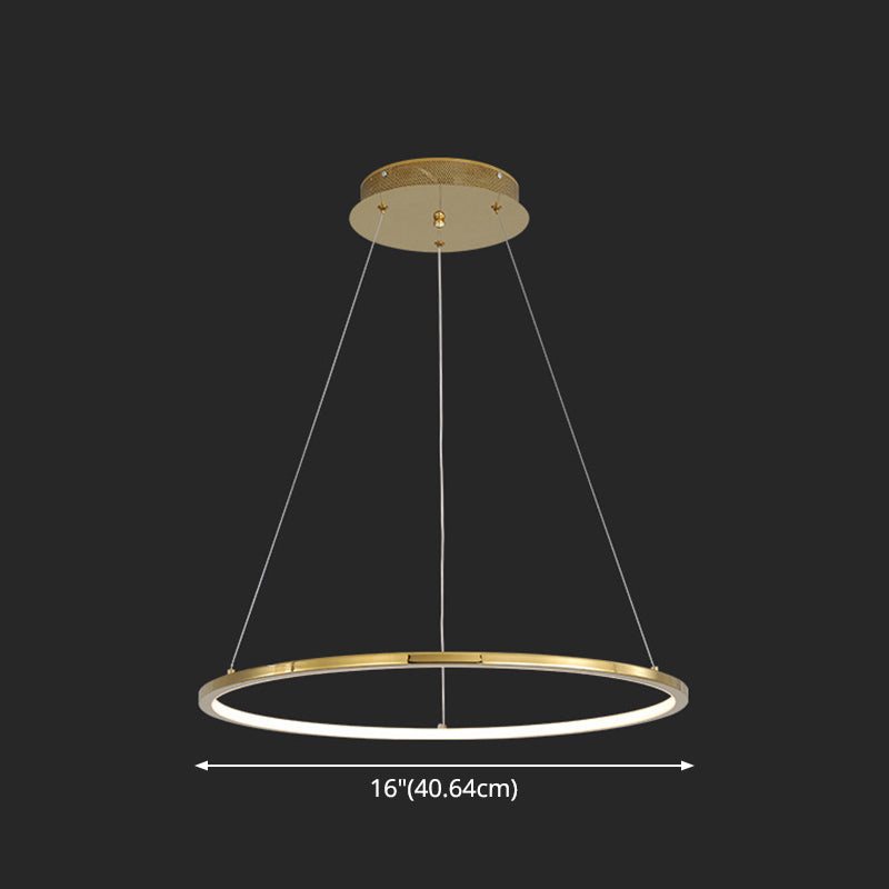 Contemporary Orbicular Chandelier Lamp Metallic Simplicity Hanging Lamp Kit for Living Room