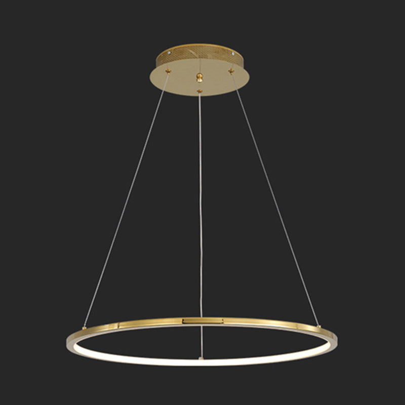 Contemporary Orbicular Chandelier Lamp Metallic Simplicity Hanging Lamp Kit for Living Room