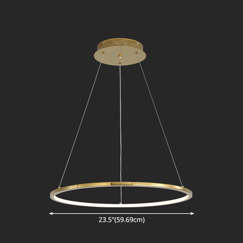 Contemporary Orbicular Chandelier Lamp Metallic Simplicity Hanging Lamp Kit for Living Room