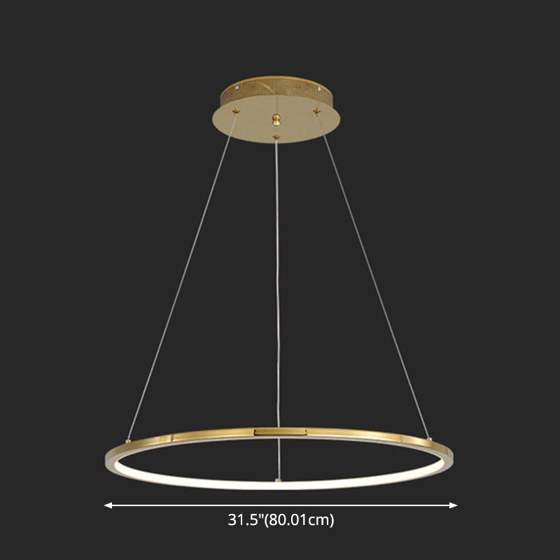 Contemporary Orbicular Chandelier Lamp Metallic Simplicity Hanging Lamp Kit for Living Room