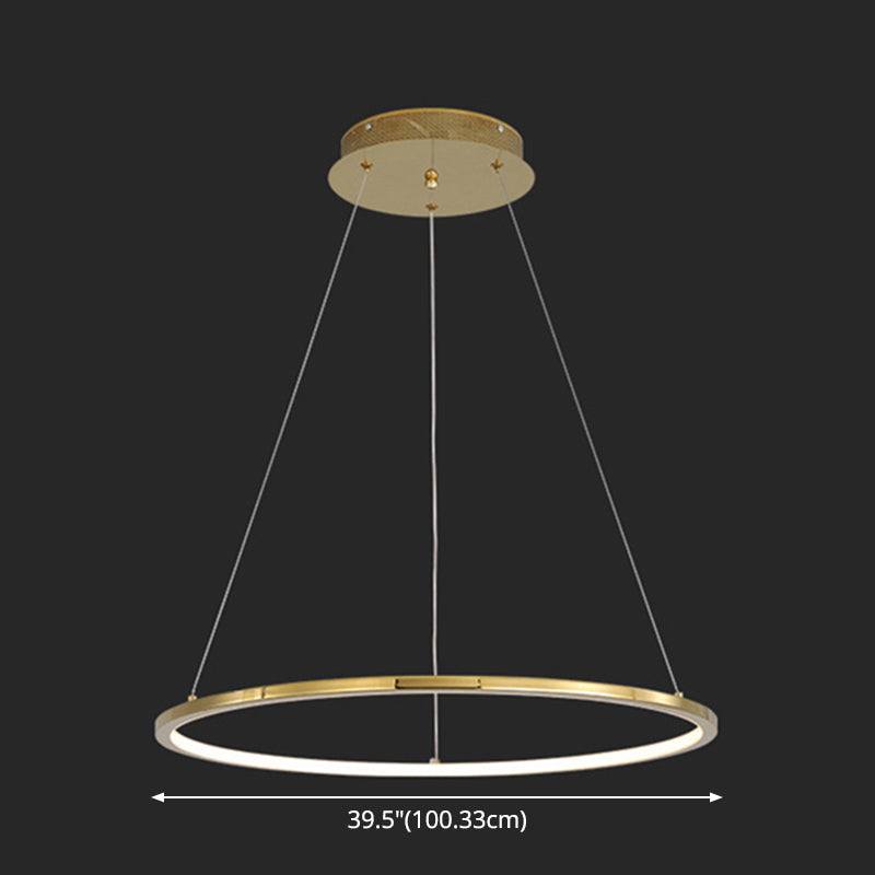 Contemporary Orbicular Chandelier Lamp Metallic Simplicity Hanging Lamp Kit for Living Room