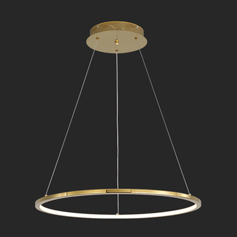 Contemporary Orbicular Chandelier Lamp Metallic Simplicity Hanging Lamp Kit for Living Room