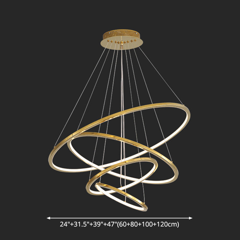 Contemporary Orbicular Chandelier Lamp Metallic Simplicity Hanging Lamp Kit for Living Room