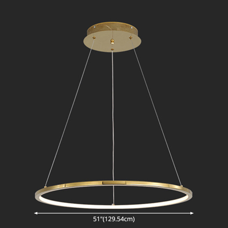 Contemporary Orbicular Chandelier Lamp Metallic Simplicity Hanging Lamp Kit for Living Room