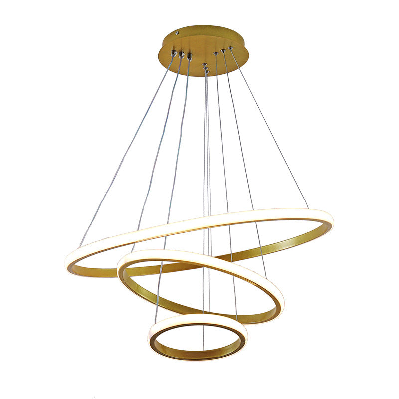 3 Rings Ceiling Pendant Light Simplicity Style Metal LED Bedroom Suspended Lighting Fixture