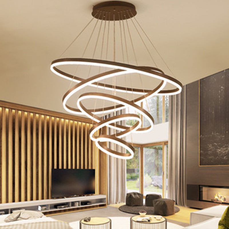 LED Acrylic Pendant Chandelier Minimalist Orbicular Living Room Suspension Light
