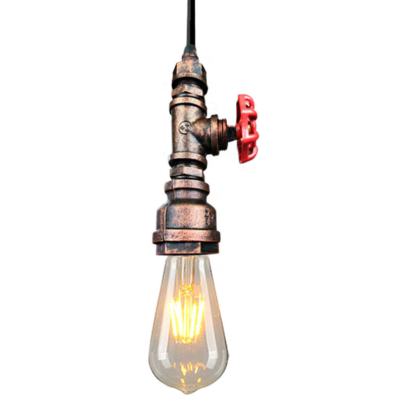 Metal Down Lighting Pendant Industrial-Style Exposed Bulb Warehouse Suspension Light