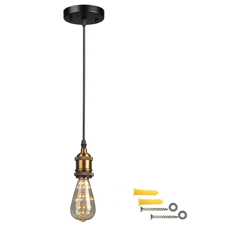 Lampada in metallo aperto Accogliente Accogliente Farmhouse Style Hanging Lampada in nero
