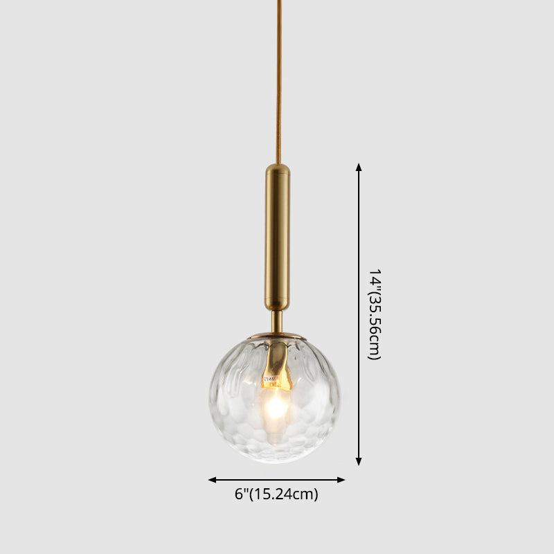 1 Light Pendant Lighting Fixtures Contemporary Spherical Glass Hanging Lights for Lounge