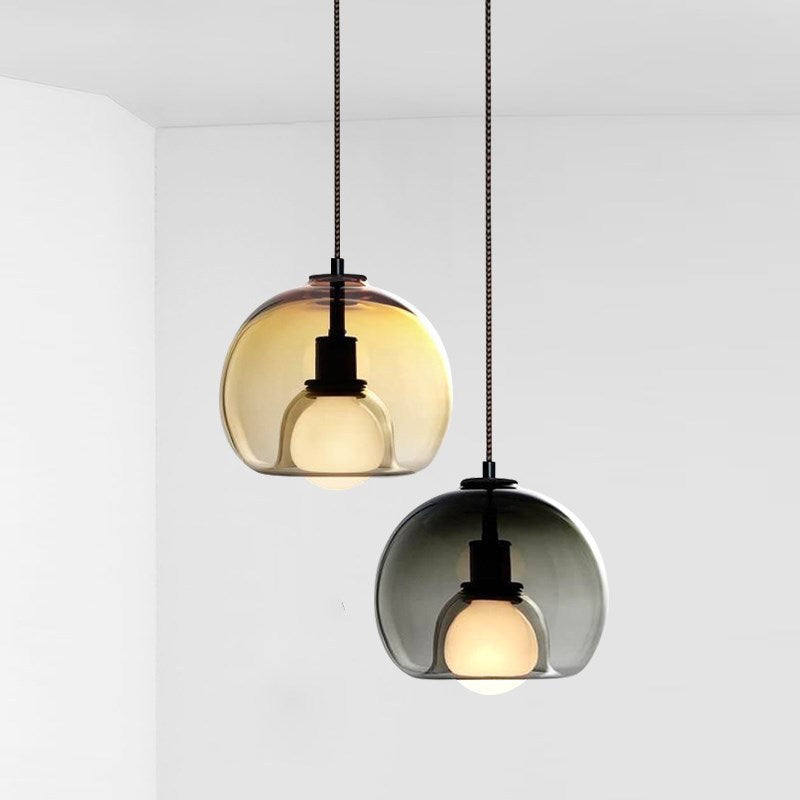 Globe Pendant Light Contemporary Minimalist 1 Light Glass Indoor Hanging Lamp