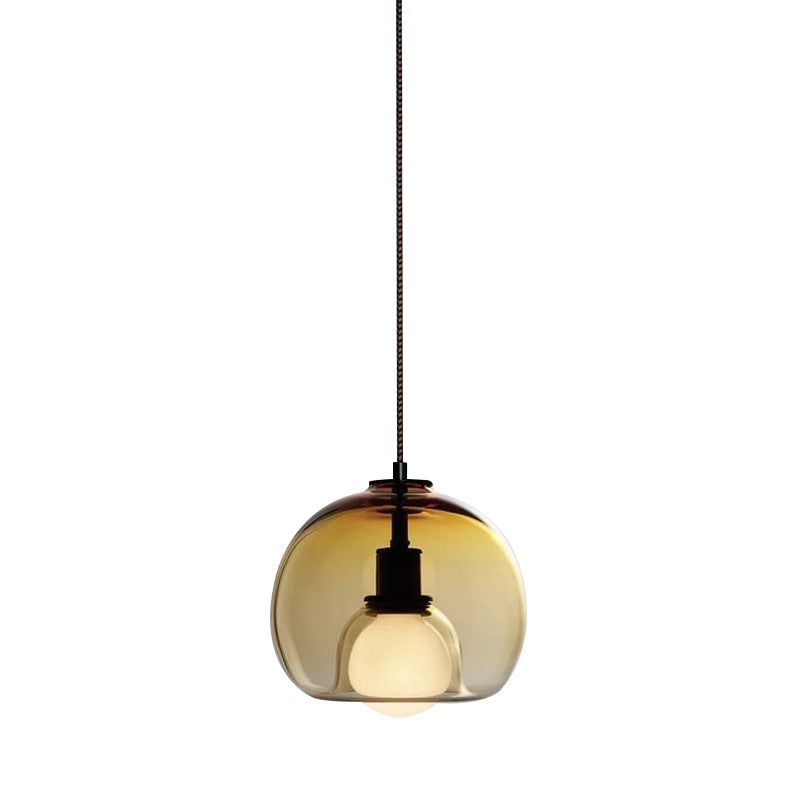 Globe Pendant Light Contemporary Minimalist 1 Light Glass Indoor Hanging Lamp