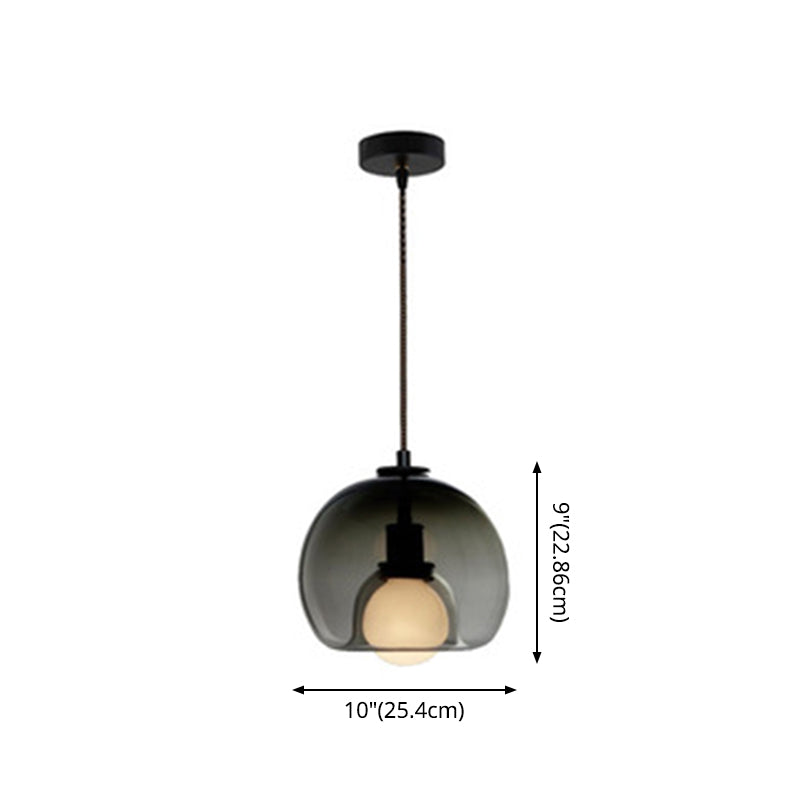 Globe Pendant Light Contemporary Minimalist 1 Light Glass Indoor Hanging Lamp